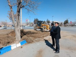 عملیات عمرانی بازگشایی ورودی و بلوار آرامستان